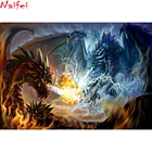 5D алмазная живопись сделай сам, фантазия, животные, дракон, полная квадратная, круглая, алмазная вышивка, мозаика, картина стразы, Декор