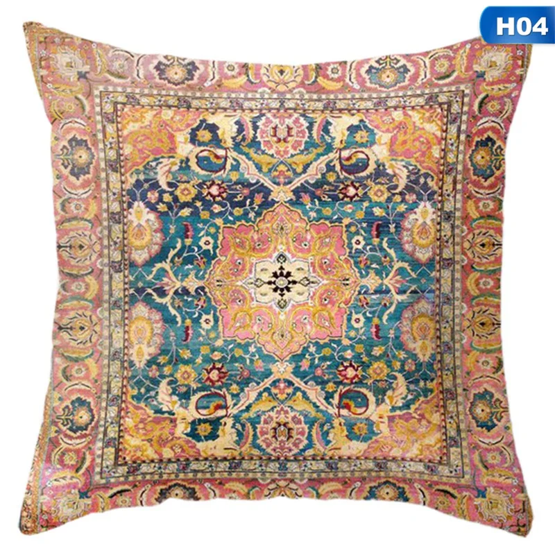 

Persian Turkish Carpet Pattern Pillowcase Persian Cushion Case Home Decorative Lumbar Pillow Cover Sofa Car Cushion Cover Decor
