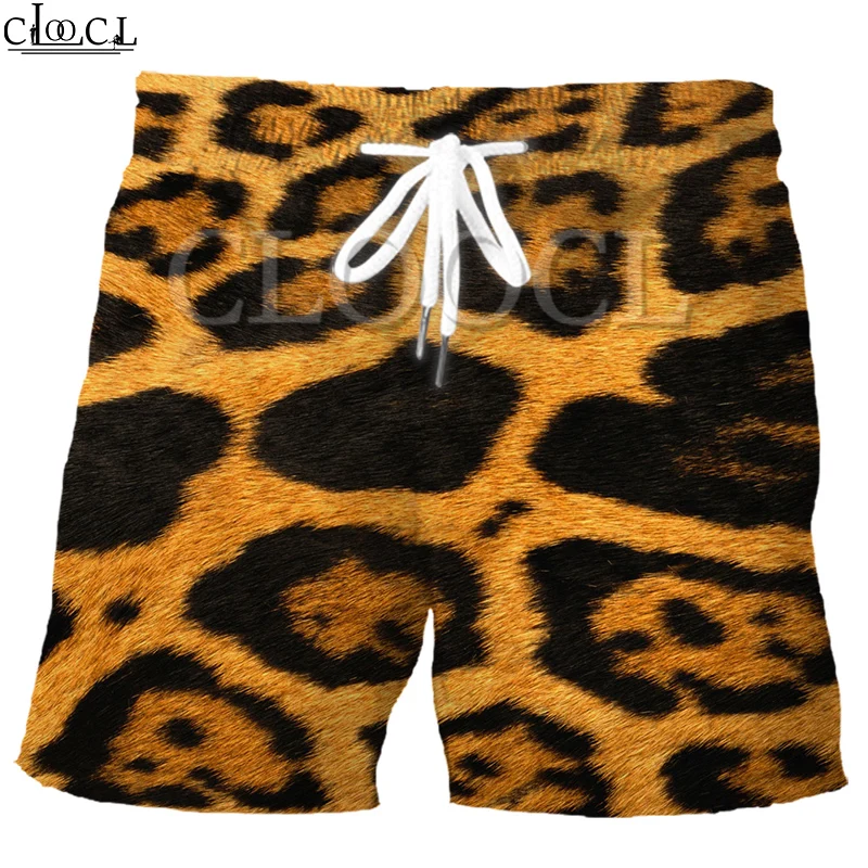 

CLOOCL Animal Colorful Fur Shorts Plus Size Casual Beach Pants 3D Printing Pattern Mens Sports Drawstring Overalls