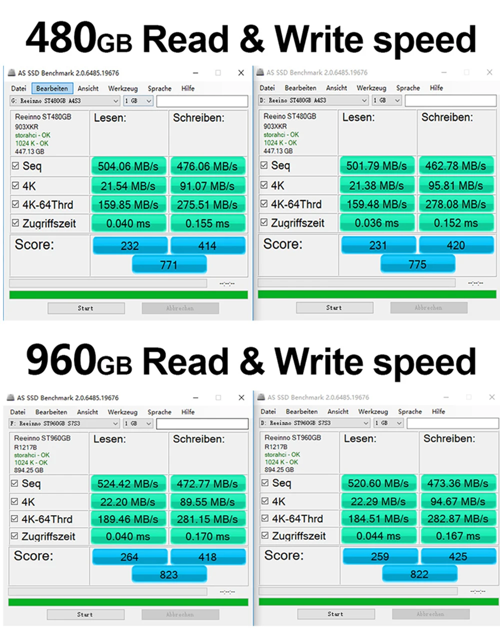 Reeinno SATA3 960 ГБ 480 ГБ 120 ГБ SSD 2,5 дюймов SMI контроль TLC флэш Внутренний твердотельный диск питания Настольный Ноутбук