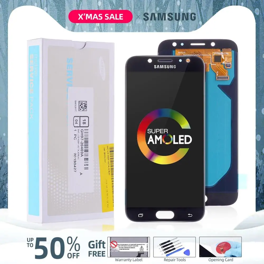 AMOLED Дисплей для SAMSUNG Galaxy j7 Pro LCD в сборе с тачскрином для Samsung Galaxy j7 LCD J730 J730F J7 J700 J700F J710 J710F
