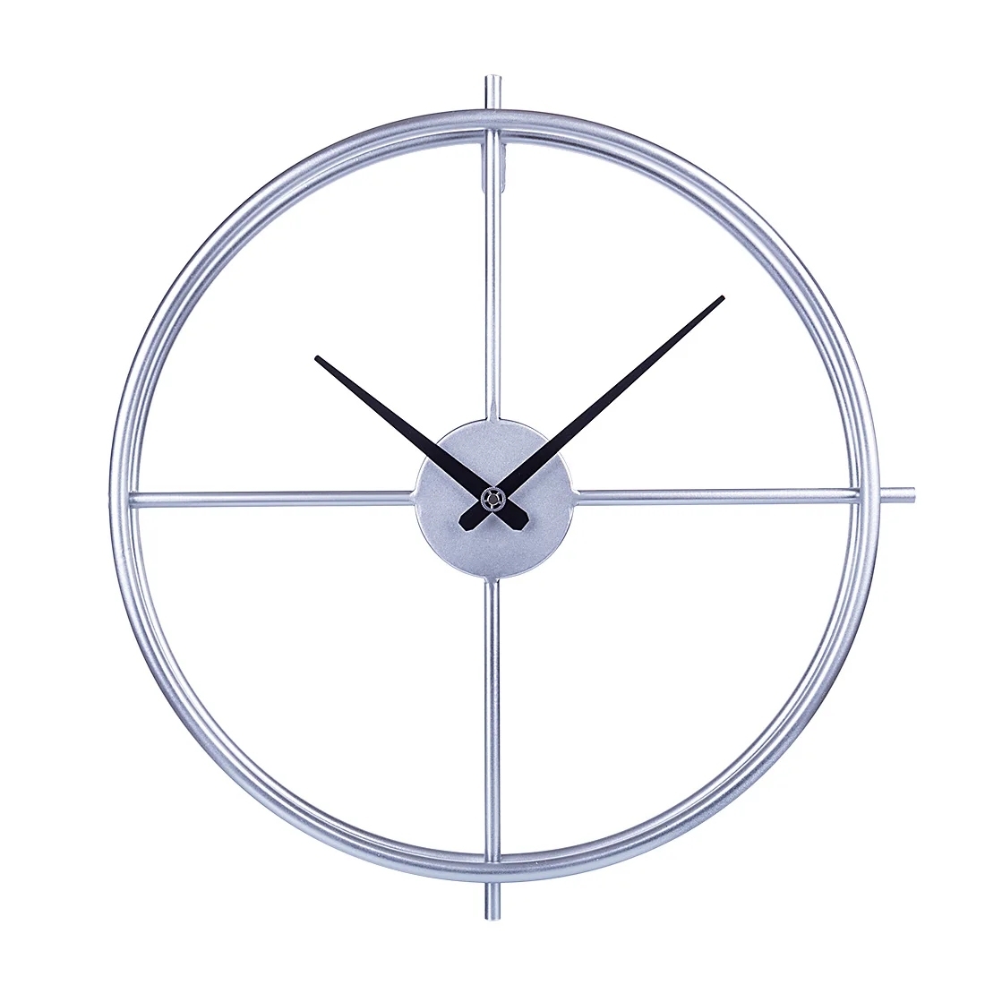 

50cm Retro Simple Iron Art Clock Silent Wall Clock For Home Decor 2020 New Arrival Hanging Clock Home Decoration - Silver