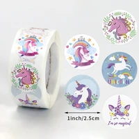 500pcs cute cartoon animal children reward sticker candy gift box label baby birthday party round white adhesive