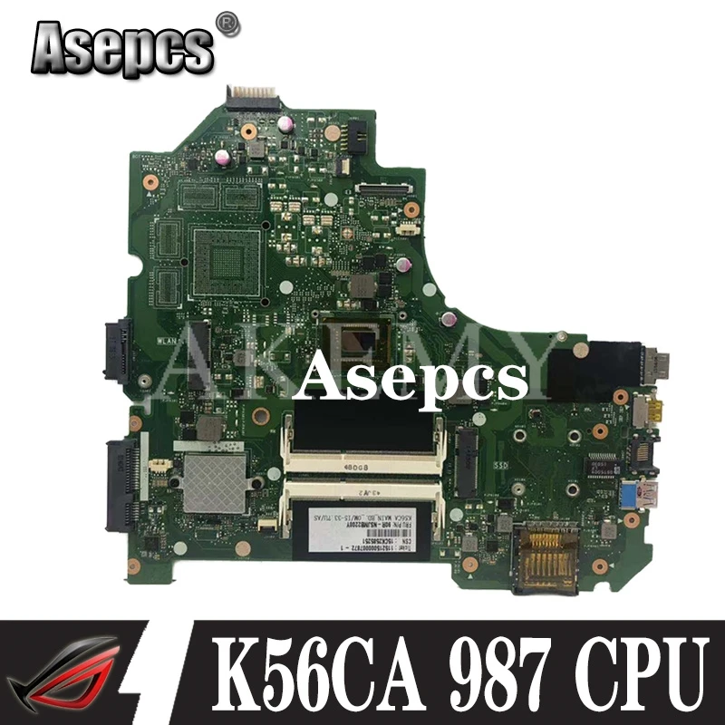 K56CA материнская плата 987 CPU для For Asus S550C K56CM K56CB S56C K56C ноутбука Материнская Тест 100%