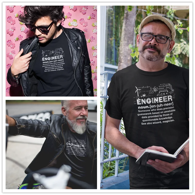 Humour футболка инженер Юмористическая мужская хлопковая Повседневная с