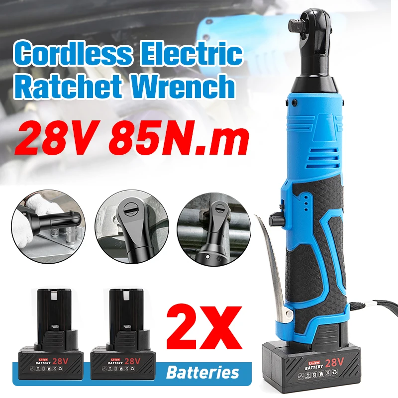 18V/28V Аккумуляторный электрошуруповерт 3/8 ключ с храповым механизмом под прямым