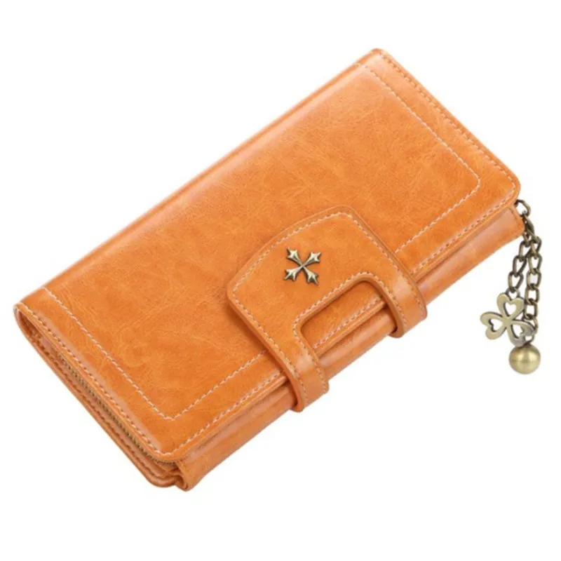 

baellerry Women Solid Long Top Quality Wallet With Strap Phone Bag Female Zipper Best Wallet Ladies Long Purse Money Bag