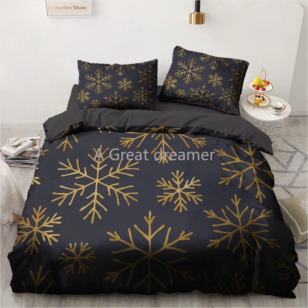 

3D ChristmasBedding Set Cartoon Duvet Cover Set Soft Comforter Bed Linen Home Textile King Queen Double Single Size Cute Bed Set