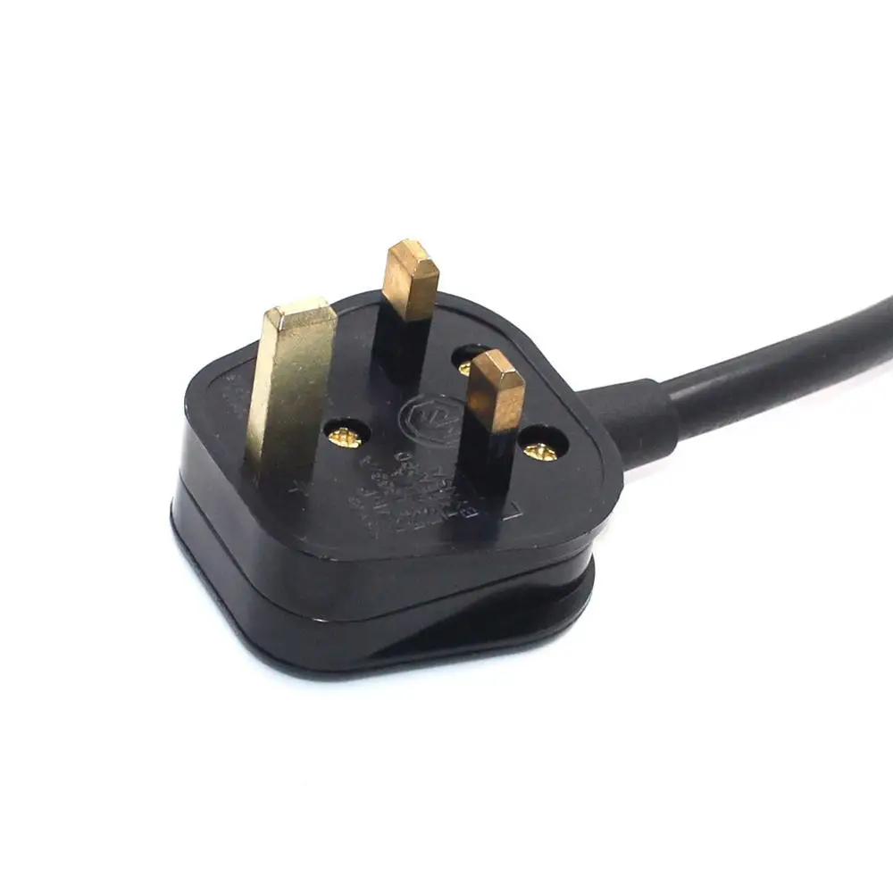 UK 3PIN Inlet plug to Schuko CEE 7/3 outlet European Female Socket Power Extension Cord Cable 1M/2M