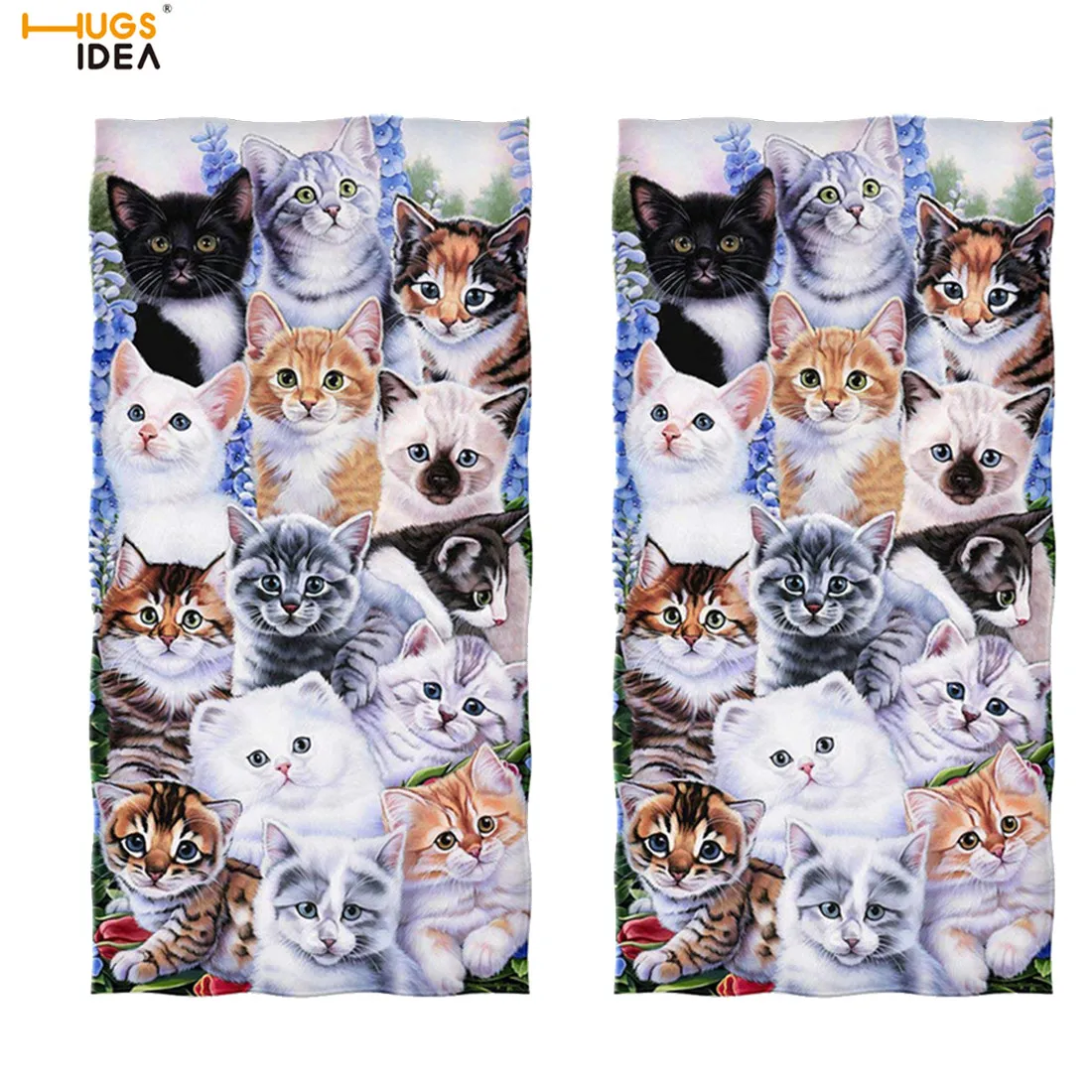 HUGSIDEA 2 шт. для собак и кошек коллаж селфи принт пляжные Полотенца Тавель