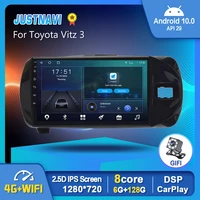 justnvi android car radio stereo for toyota vitz 3 2014 2019 touch screen multimedia player 9 navi gps fm carplay bt 6g 128g