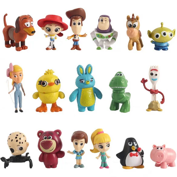 17pcs Opp Bag Q 9 шт., История игрушек, Базз Лайтер, Вуди, Джесси, динозавр, лошадь в виде бульдога, маленькие зеленые мужские фигурки, игрушки, куклы Modell с коробкой - Цвет: 17pcs Opp Bag Q
