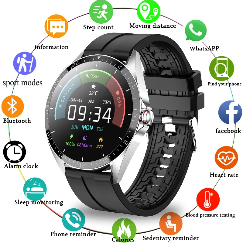 

LIGE Smart Watch Men smartwatch Sports Fitness Watch Waterproof Heart Rate Blood Pressure Monitor Android iOS Reloj Inteligente