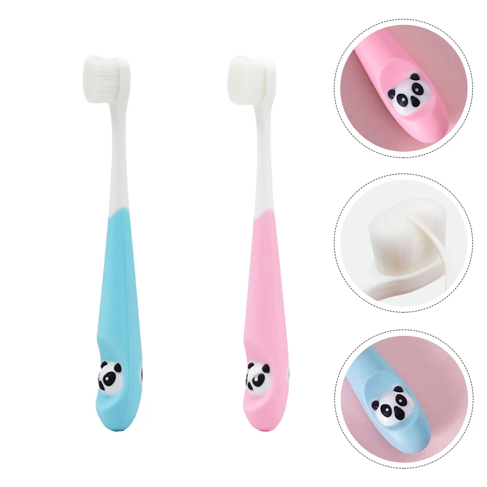 

2pcs Portable Tooth Brushes Kids Toothbrushes Unique Soft-bristle Toothbrushes