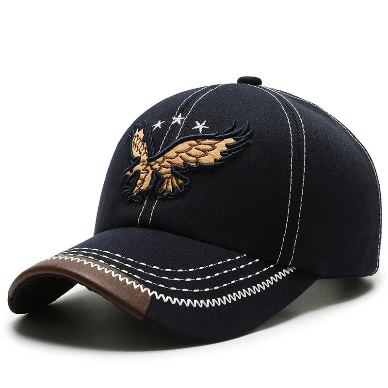 

Hats Spring and Autumn Men's and Women's Baseball Caps New Polyester-cotton Twill Embroidery Eagle Couple Sun-shading and Sun-pr
