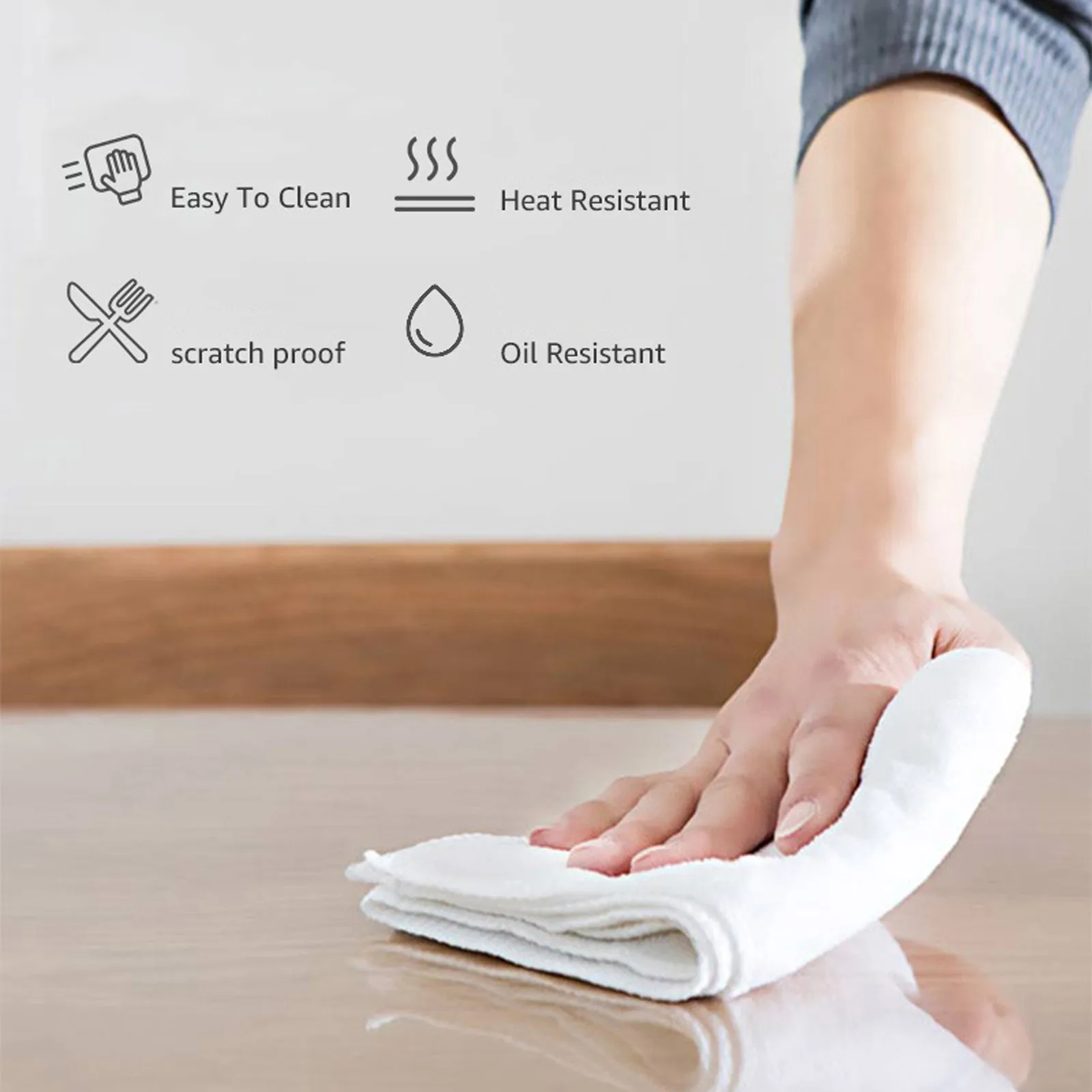 

Thick 0.4mm Transparent PVC Tablecloth Waterproof Table Cover Oil-proof Soft Glass Protect kitchen Dinning Table High Quality