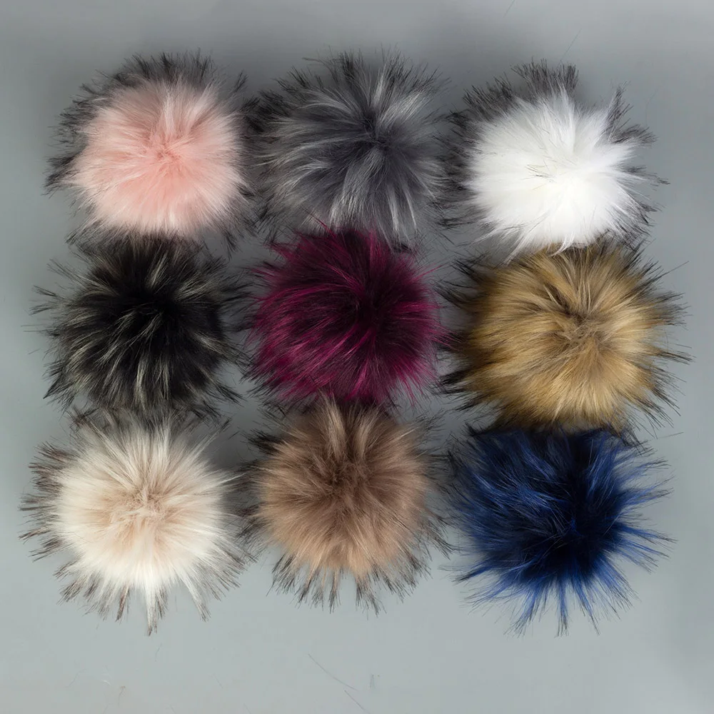 

DIY Artificial Wool Hairball Faux Fur Pom Pom Ball With Buckle Hats Beanies Caps Shoes Bags