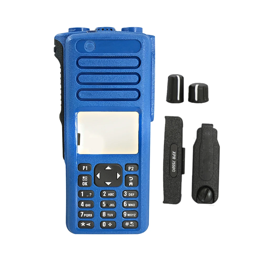 VBLL Walkie Replacement Repair Case Housing Cover Kit With Speaker+Mic for XPR7550E XIR P8668i DGP8550e XPR7580e Radio Blue
