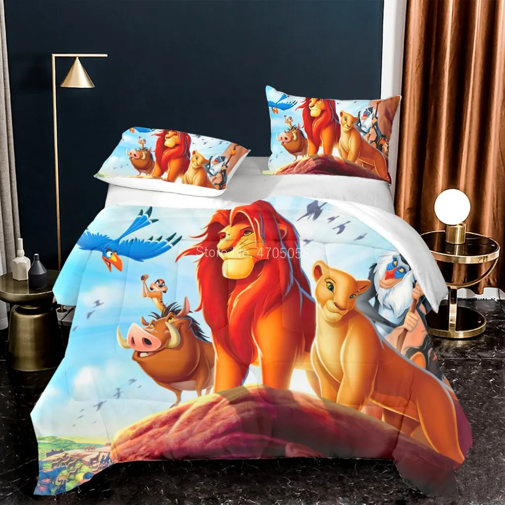 

Летнее стеганое одеяло Disney для детей, для девочек, для спальни, с симбой «Король Лев», постельное белье из полиэстера 228x228 см, кровать для мал...