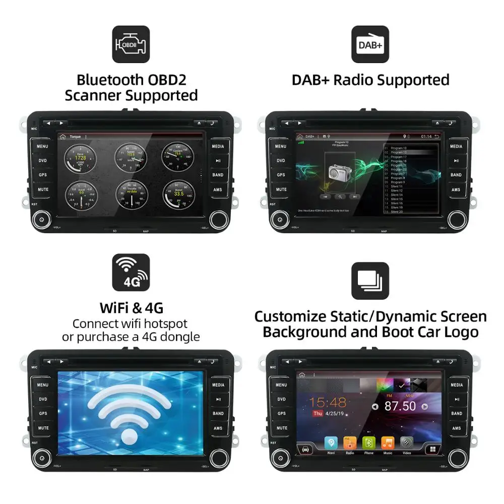 Bosion 2 Din Android 10 DSP IPS автомобильный аудио DVD плеер радио для VW GOLF6 Polo JETTA B6 PASSAT Tiguan SKODA