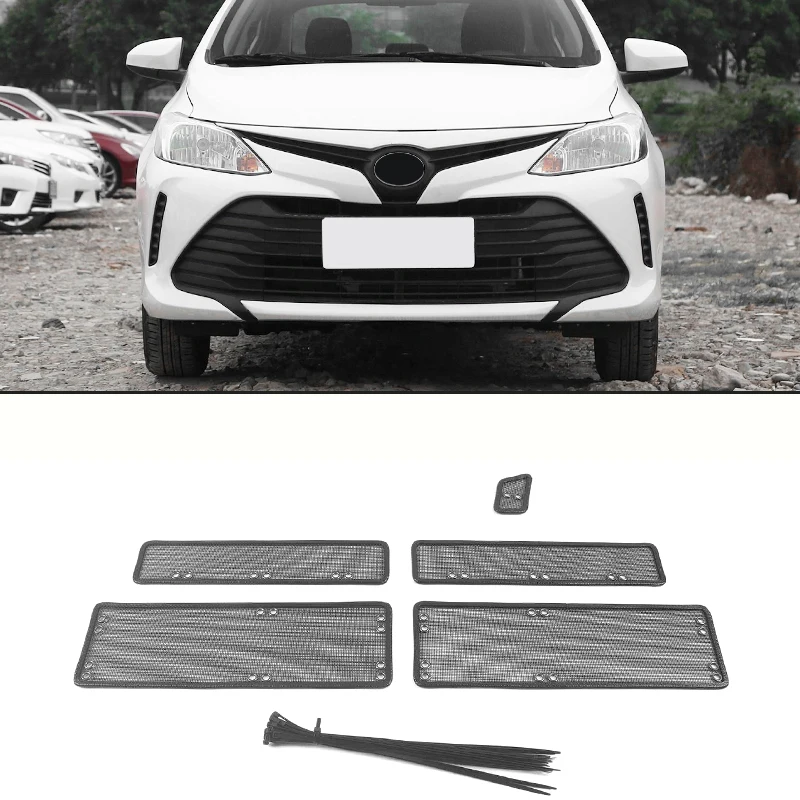 

For Toyota Vios 2019 2020 2021 Car Accessories Front Grille Insert Net Anti-insect Dust Garbage Proof Stainless Cover