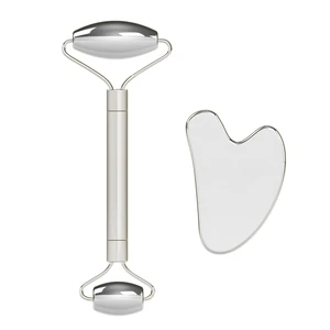 Скребок из нержавеющей стали ролик для массажа лица, массажер гуаша для лица, доска гуаша, инструменты для ухода за кожей для похудения