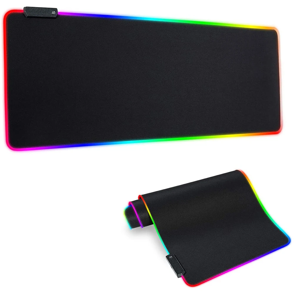 

RGB Gaming Mouse Mat Pad - Large Extended Led Mousepad With 14 Lighting Modes , Anti-Slip Rubber Base Mouse Mat For Gamer