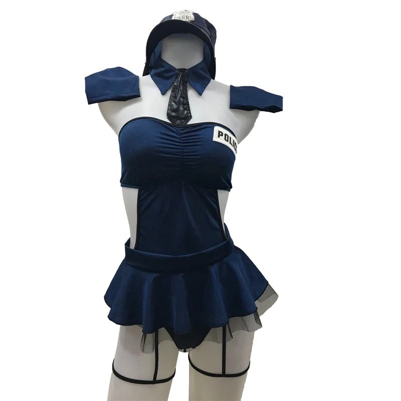 Сексуальное нижнее белье полицейская форма эротический костюм кошки косплей