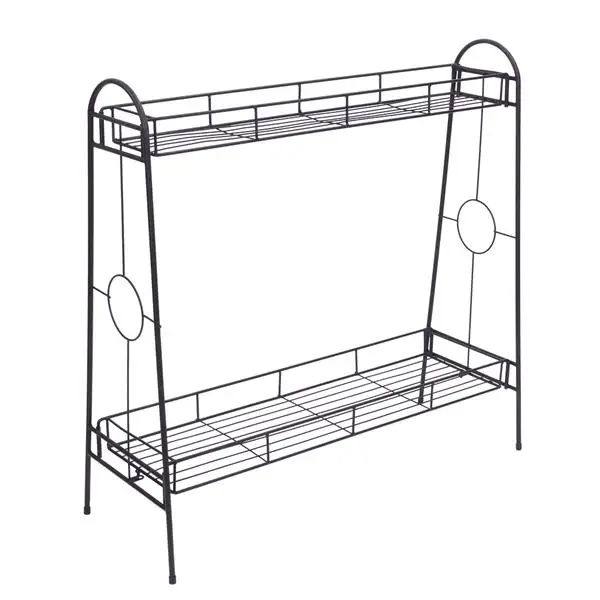2 Layers Plant Shelf European Style Flower Pot Rack Metal Bonsai Potted Stand Home Balcony Garden Flowerpot | Дом и сад