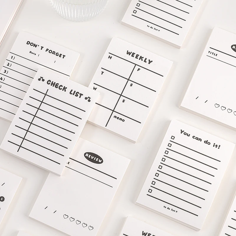 

50 Sheets Daily Planner Memo Pad Check List Mini Notepad Weekly Plan Sticky Notes School Office Supplies Stationery Notebook