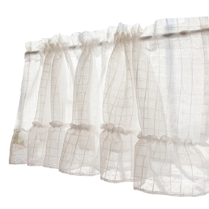 1 шт. белая короткая занавеска из вуали сетчатая кухонная прозрачная