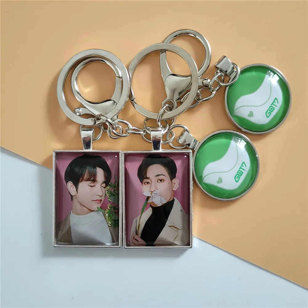 Kpop Got7 KeyChain Metal Crystal Key Ring chain for Mobile Phone lanyard Pendant kpop GOT7 High quality Photo album Call My Name |