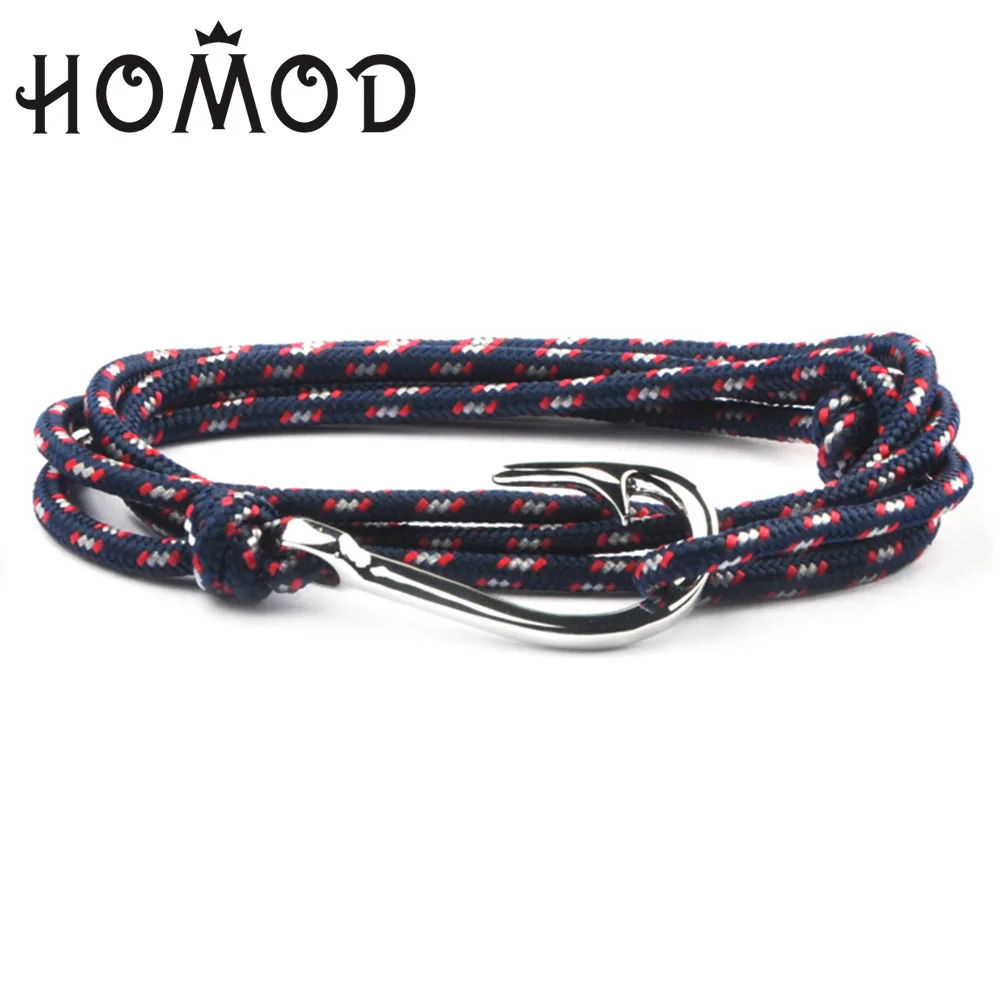 Мужской браслет с крючком HOMOD модный металлический подвеской в виде якоря