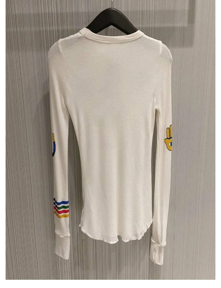 

2020 Autumn and Winter Women's New Round Neck Long Sleeve Bottoming Shirt Printing Cartoon Pattern T-shirt For Women