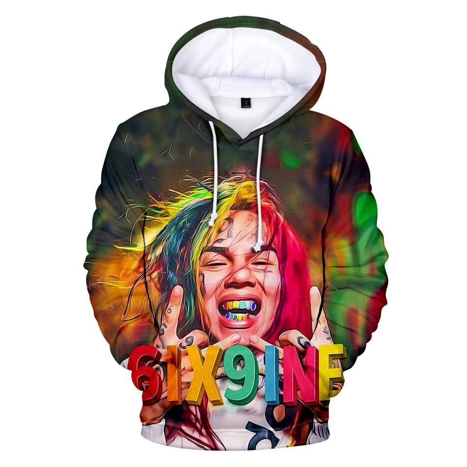 

Креативные толстовки 6ix9ine Gooba, радужная уличная одежда, мягкие Пуловеры оверсайз, свитшоты в стиле хип-хоп, индивидуальный Повседневный рэпе...