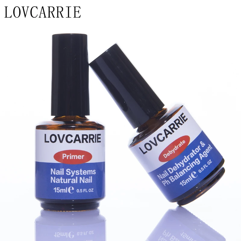 

LOVCARRIE 2 PCS/Lot Acid Free UV Gel Primer Nail Prep Dehydrator Protein Bond 15ml/0.5oz Acrylic Nails Base Coat for Gel Polish