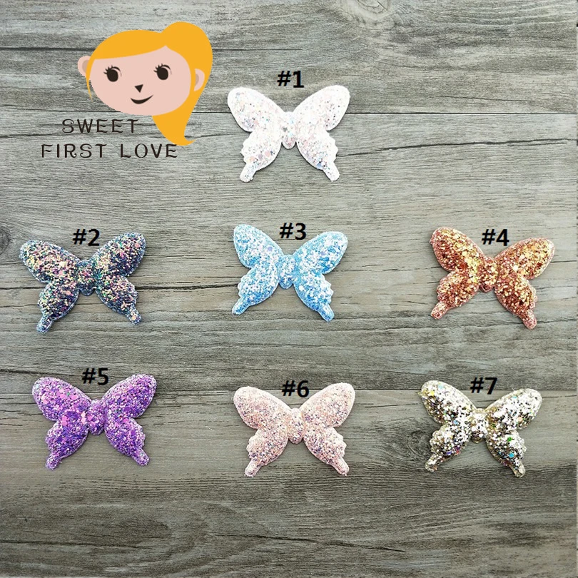 7 шт./лот милые аксессуары для волос с бабочками девочек ободки блестками