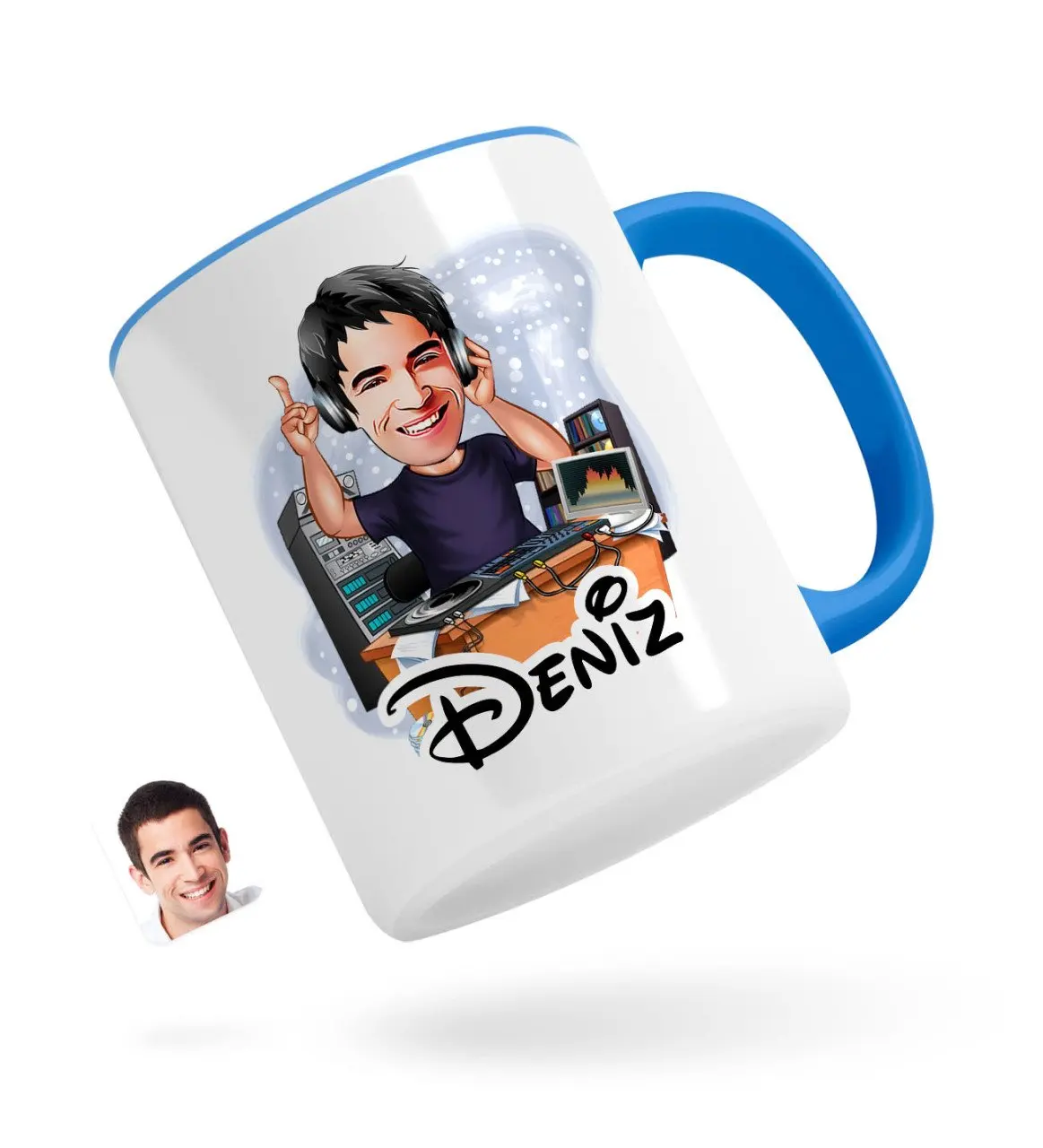 

Персонализированные Для Мужчин 'S радиостанция карикатура синего кружка Bardak-1