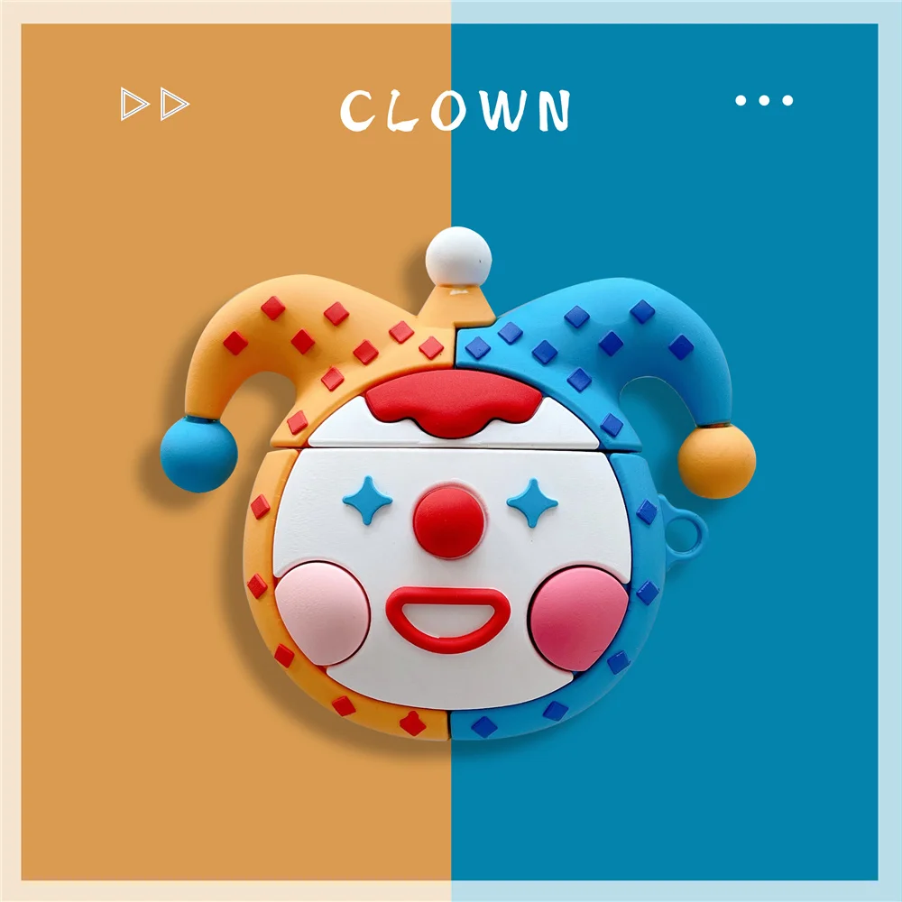 

Funny cartoon circus clown Bluetooth Earphone Case for airpods pro 3 box Protective cover Headset Accessories for Air pods 2 1
