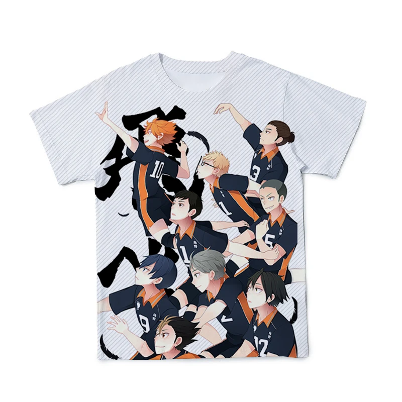

3D Printing Summer New Cartoon Anime Volleyball Teenager T-Shirt Super Cute And Fresh Short Sleeve Super Large Size Customized