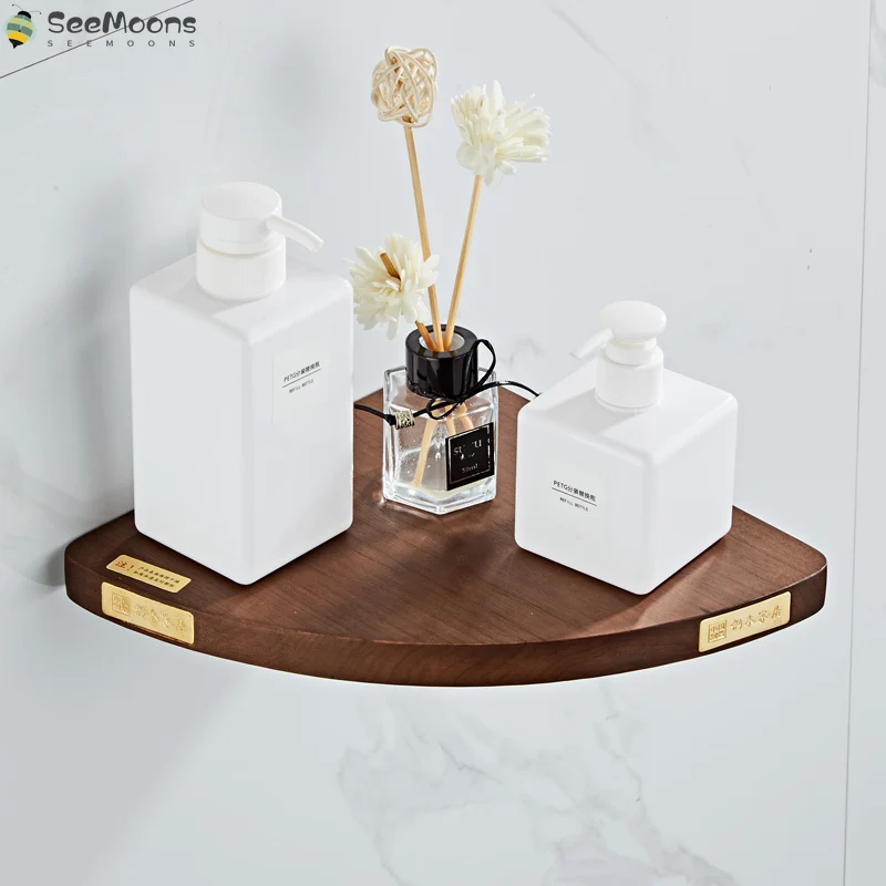 

Bathroom Accessories Corner Shelf Toilet Brush Holder Towel Rack Paper Holder Tooth Brush Holder Wood & Copper Bath Hardware