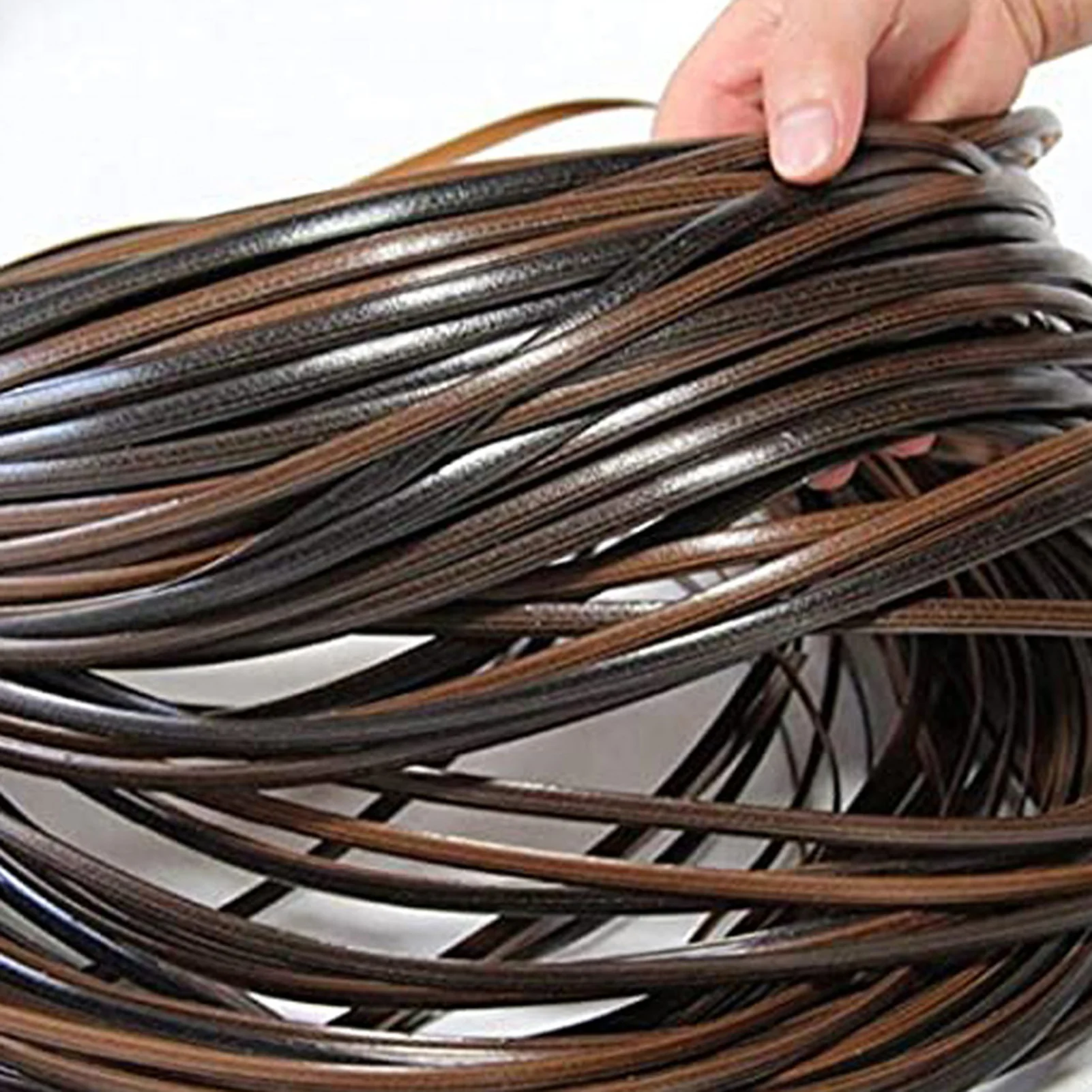 

Coffee Gradient Flat Synthetic Rattan Weaving Material Plastic Rattan For Knit Repair Chair Table Synthetic Rattan Repair Tools
