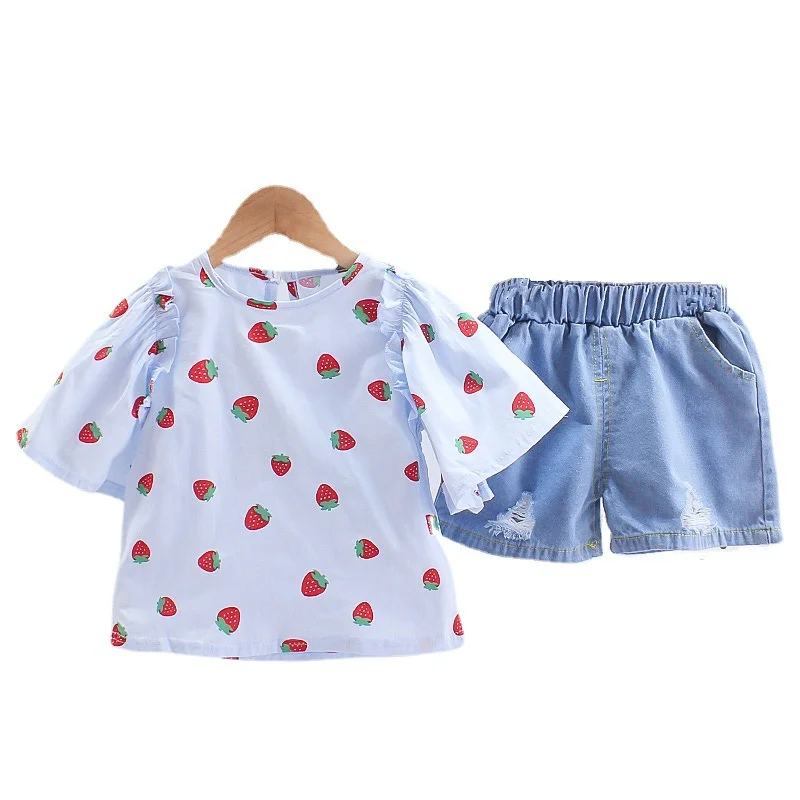 

New Summer Fashion Baby Girls Clothes Suit Children Cute T-Shirt Shorts 2Pcs/Sets Toddler Casual Costume Infant Kids Tracksuits
