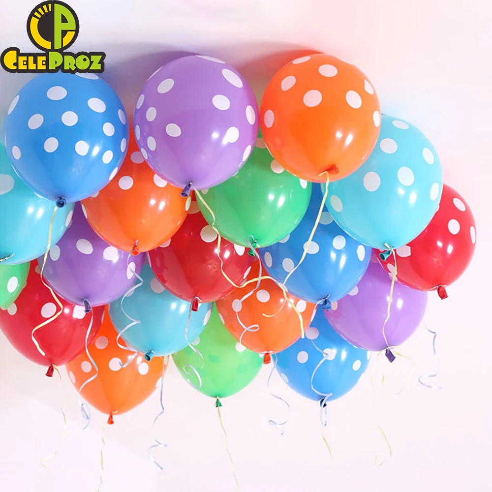 5 шт. латексный воздушный шар красный и черный горошек Печатный баллон для