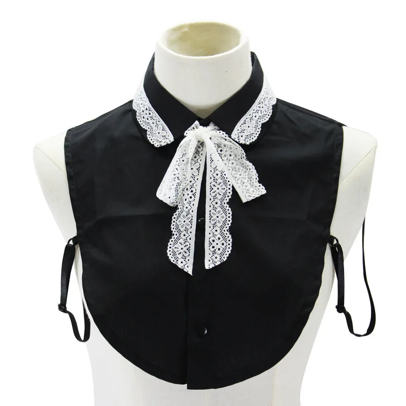

Lace Bow Pure Cotton Shirt Women Sweater Decoration Dickie Fake Collar Detachable New Free Shipping Drop Shpper