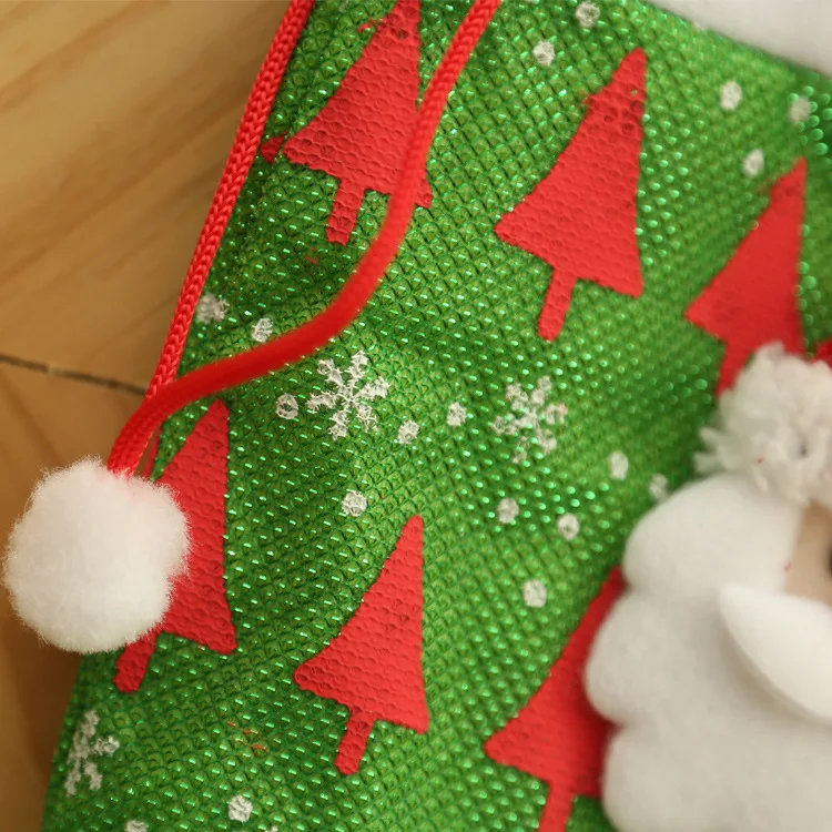 

Santa Claus Christmas Decorations For Home Snowman Cloth Gift Bags With Handles For Cookie Candy Drawstring Bags