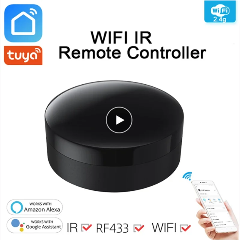 

Tuya 433 Mhz Rf Remote Control For Alexa Wifi Ir Rf Universal Remote Controller Automation IR RF Lamp TV Air Conditioner Fan DVD