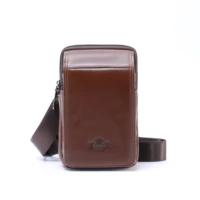 crazy horse leather male waist pack phone pouch bags waist bag mens small chest shoulder belt bag back pack