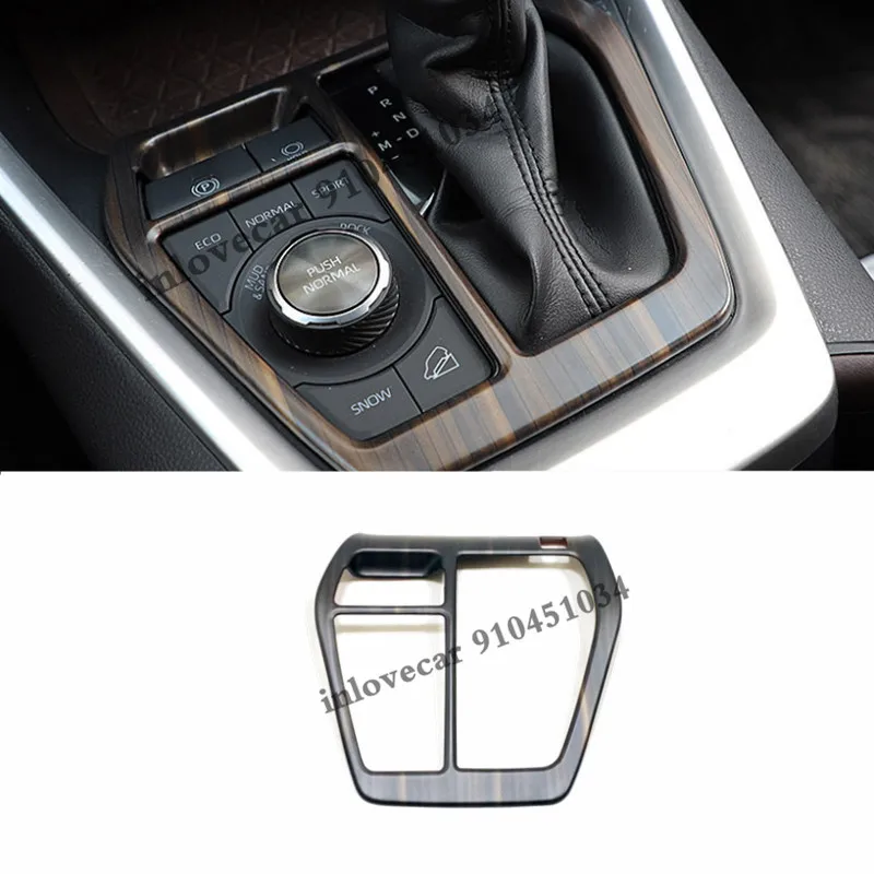 

For Toyota RAV4 RAV 4 2019 2020 ABS Wood grain Car Console Gear Shift Panel Decoration Cover Trim Car styling Accessories 1pcs