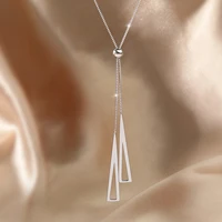 fashion metal geometry triangles pendant necklace for women new bohemia long sweater chain jewelry accessories